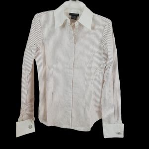 Sutton Studio Cotton Stripe Button Down Shirt (8  Claret)